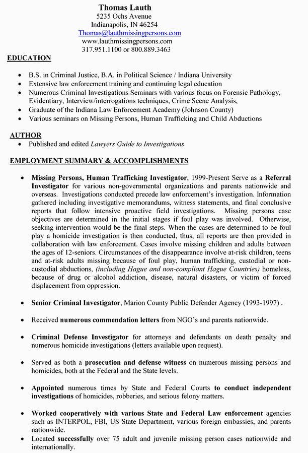 curriculum vitae of thomas lauth thomas lauth expert in missing