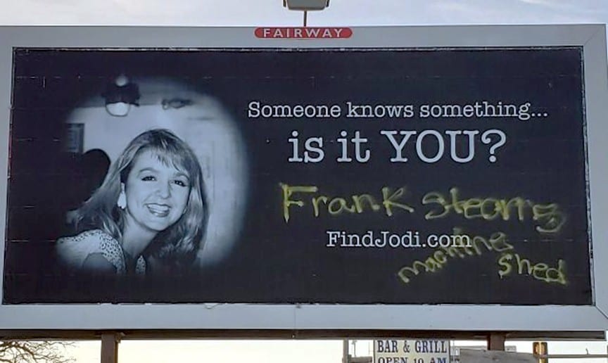 Vandals Write Cryptic Message on Billboard of Missing News Anchor Jodi Huisentruit