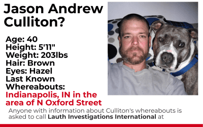 Jason Culliton Still Missing from Indianapolis, PI Joins Search